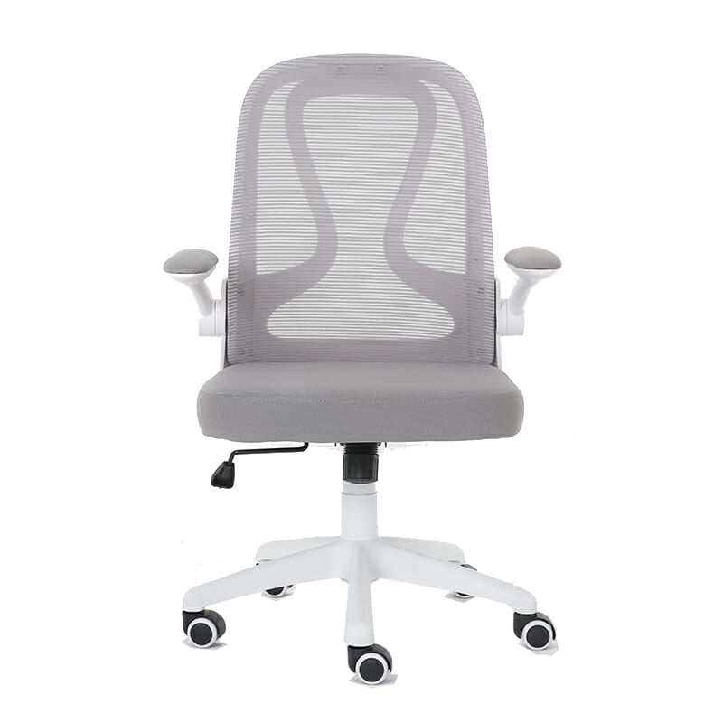 Silla Operativa E107 Mesh Y Tela Color Gris Estructura Blanca