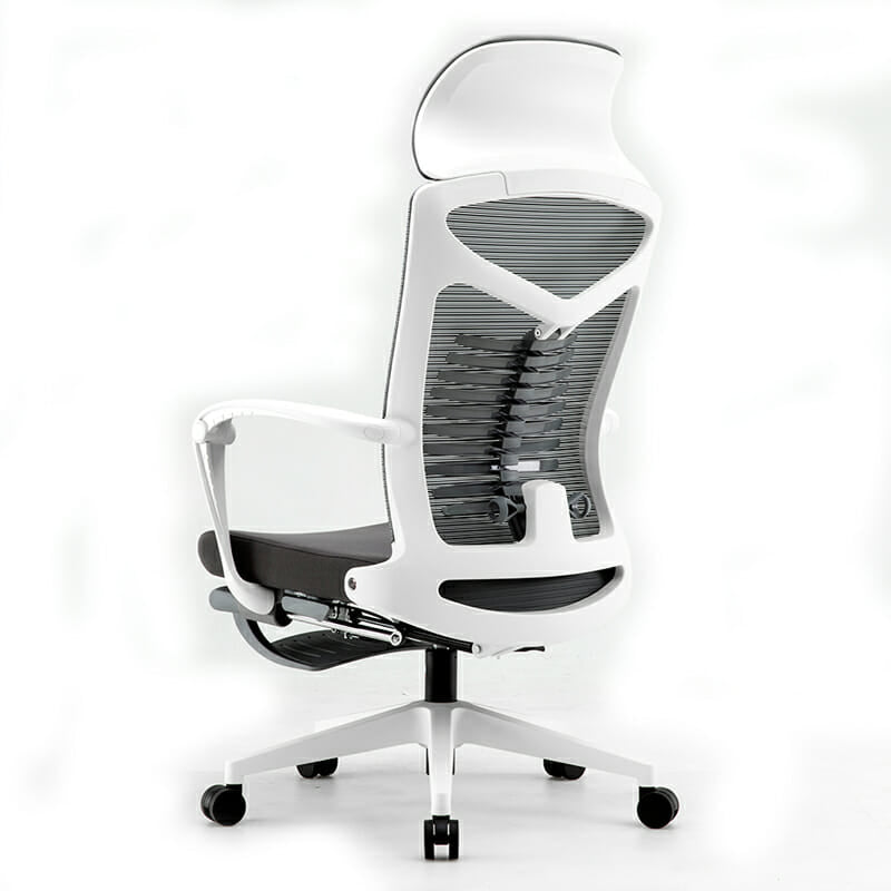 Silla Ejecutiva S81 Con Descansa Pies Mesh Y Tela Estructura Color blanco