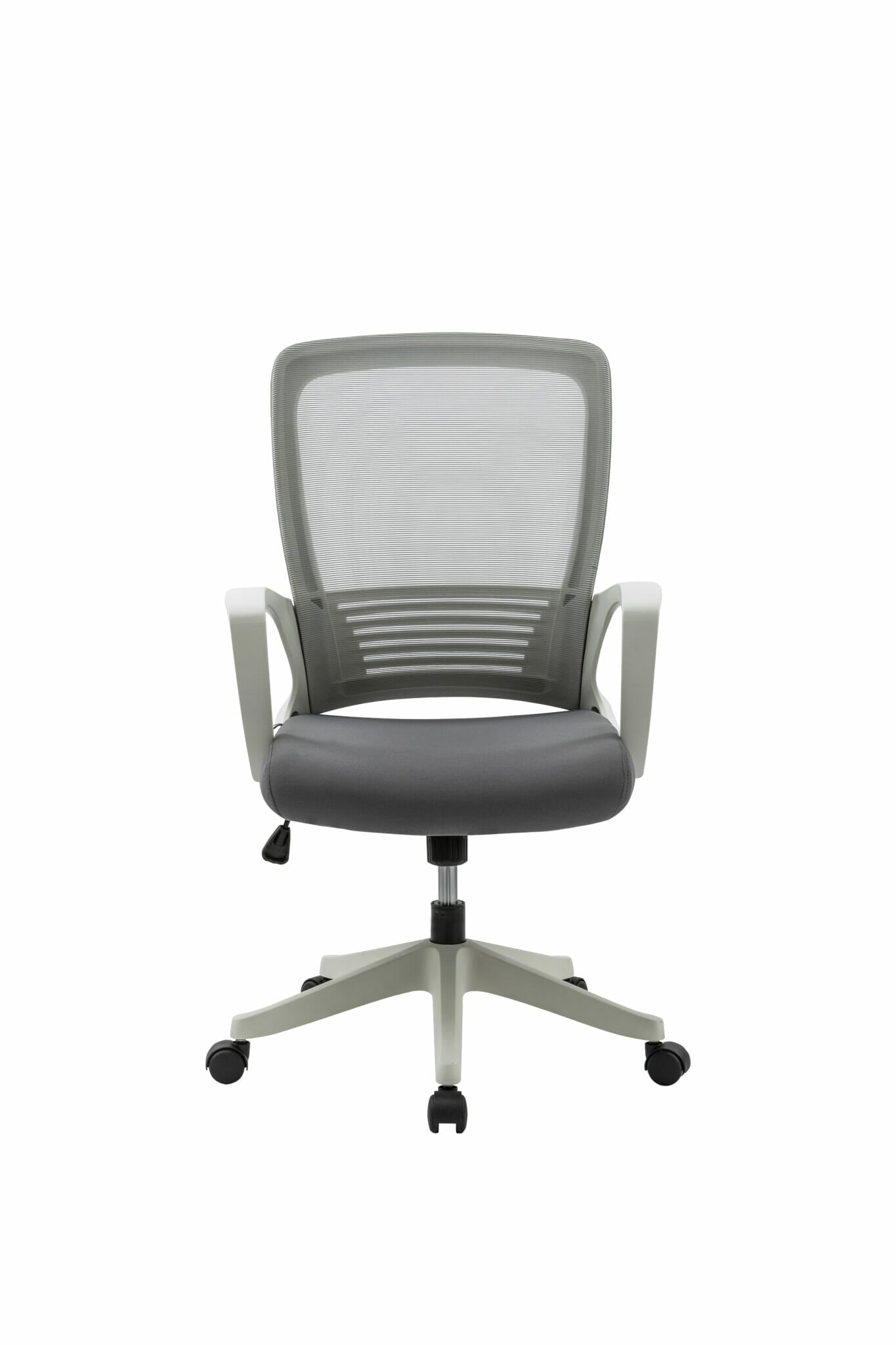 Silla operativa H3 mesh y tela gris con estructura blanca