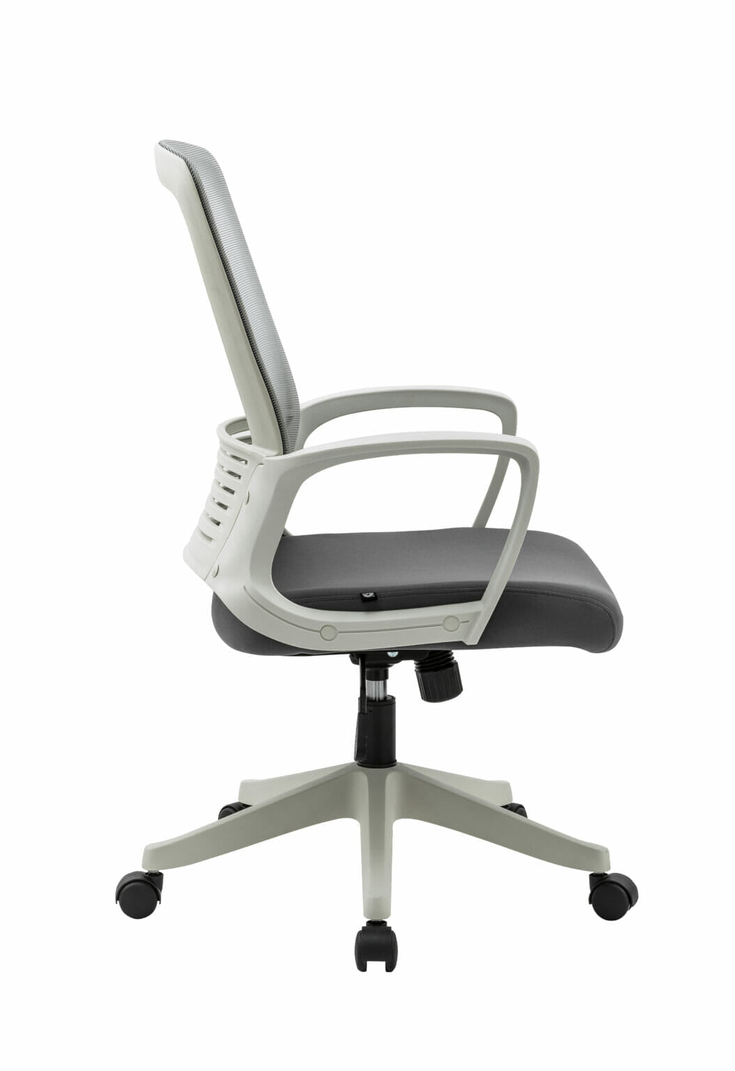 Silla operativa H3 mesh y tela gris con estructura blanca
