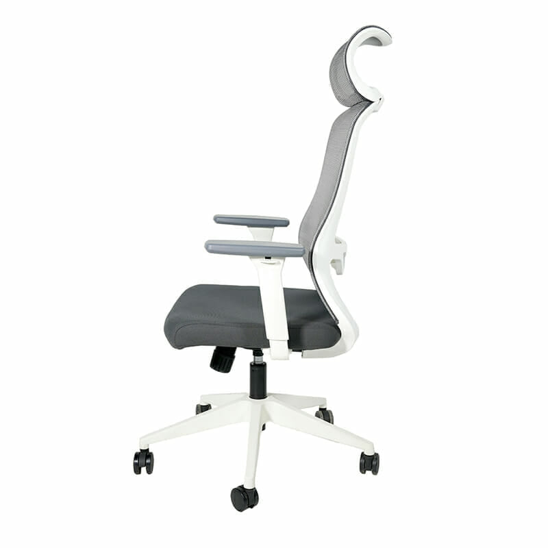 Silla Ejecutiva H7 Mesh Gris Estructura Blanca