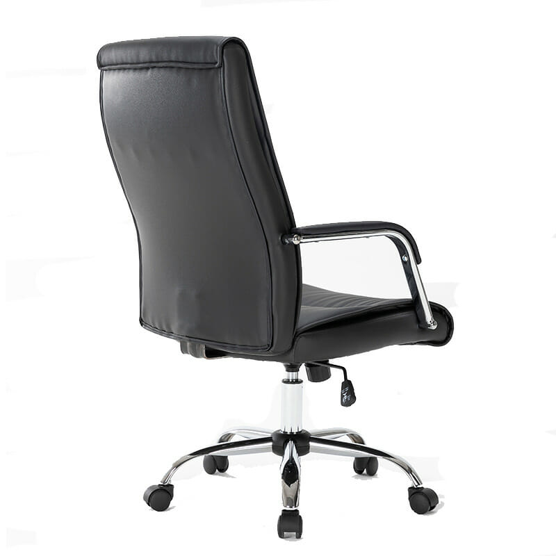 Sillón Ejecutivo Magnus Piel Color Negro Base Cromada
