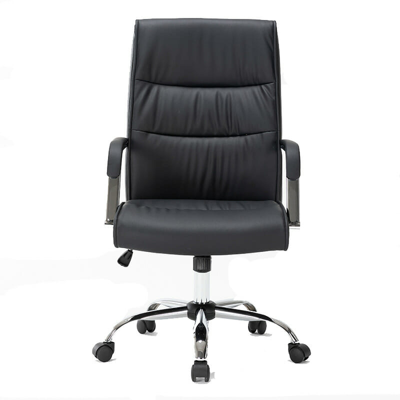 Sillón Ejecutivo Magnus Piel Color Negro Base Cromada
