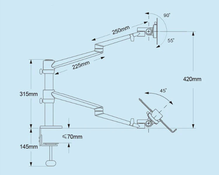 Soporte Ergonómico Doble Para Laptop y Monitor